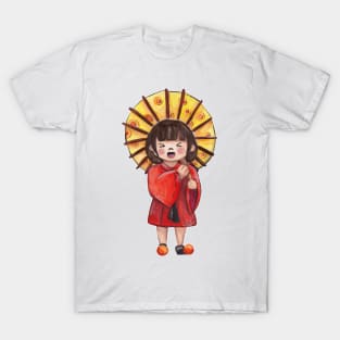 Watercolor - Japanese umbrella girl T-Shirt